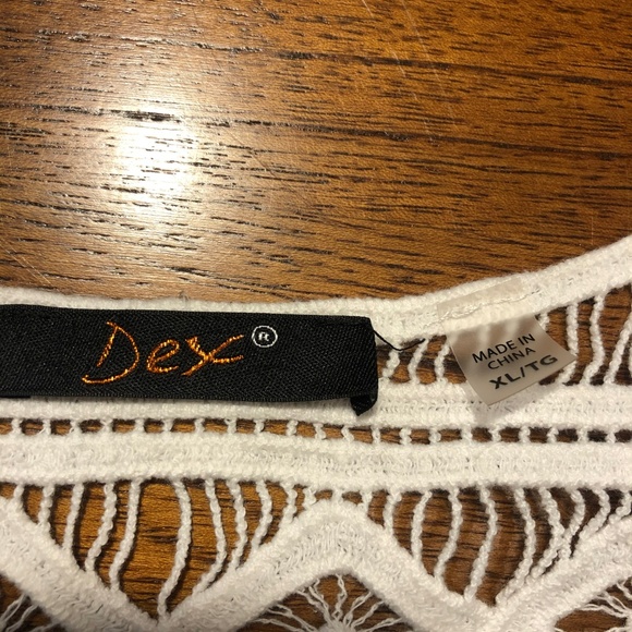 Dex White Shift Midi Dress with crocheted back - Picture 4 of 8